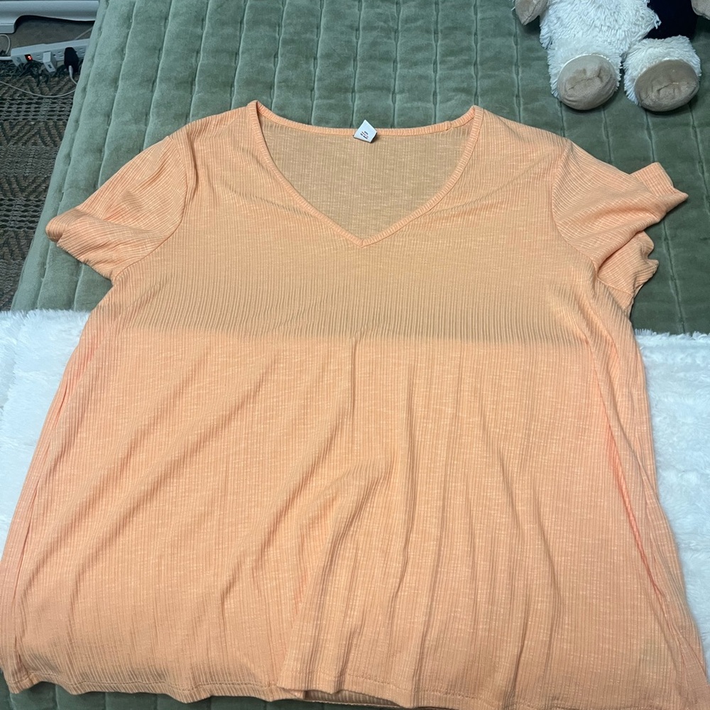 Old Navy Light Orange V-Neck Tee
